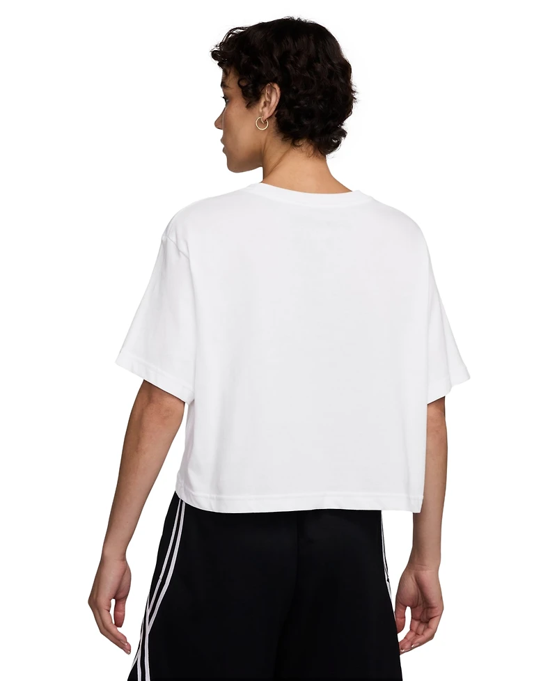 Nike Women's Cotton Short-Sleeve Cropped Basketball T-Shirt