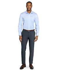 Michelsons Of London Men's Houndstooth Hybrid Slim Fit Easy Care Long Sleeve Shirt