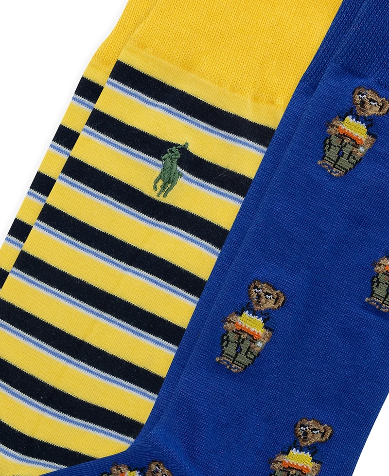 Polo Ralph Lauren Men's 2-Pk. Rl Surf Club Mini Bear Slack Socks