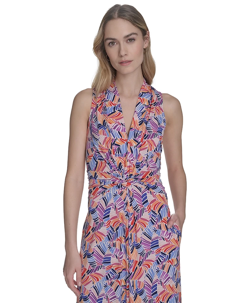 Vince Camuto Women's Printed Halter-Neck Jumpsuit