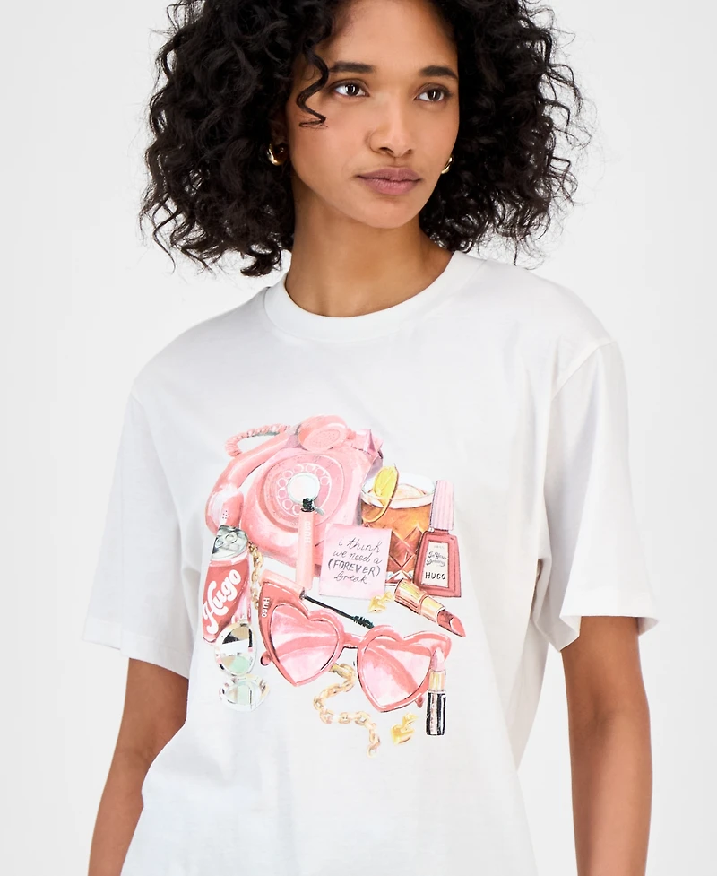 Hugo Women's Cotton Graphic T-Shirt