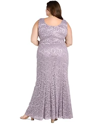 R & M Richards Plus Metallic Lace Jacket and Dress