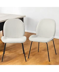 Set of 2 Fabric Side Chairs with Cushioned Seats for Dining and Home Decor