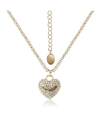 Juicy Couture Pave Heart Cyrstal Chain Pendant Necklace