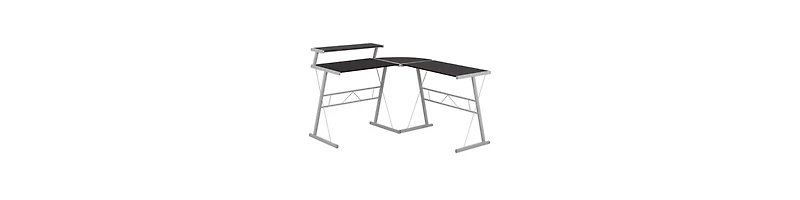 Contemporary L-Shaped Computer Desk for Gaming or Office – Large Worktop
