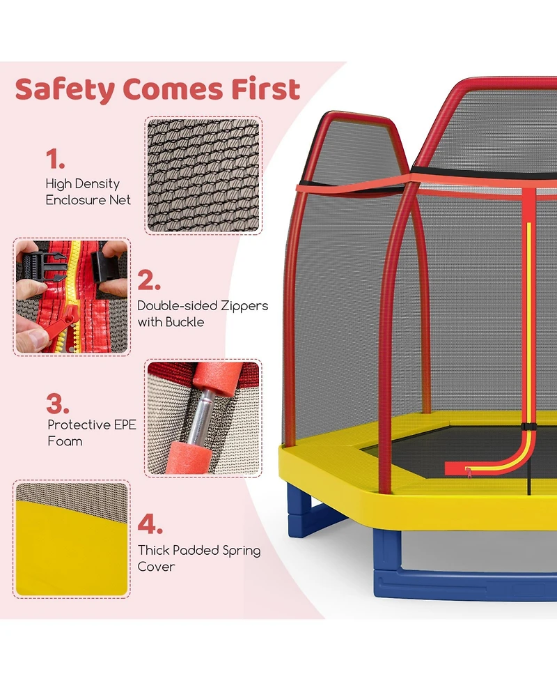 7 Feet Kids Recreational Bounce Jumper Trampoline