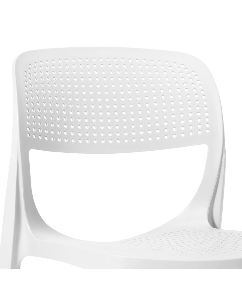 Modern Stackable Plastic Resin Patio Dining Side Chair (Set of 2)