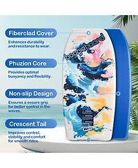 37" Body Board with Wrist Leash Fiberclad Cover Phuzion Core Crescent Tail, 2 Pack