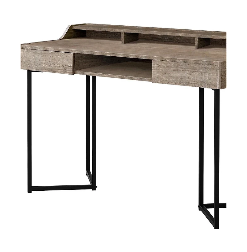 Sleek Writing Table with Storage Drawers for Study or Workspace