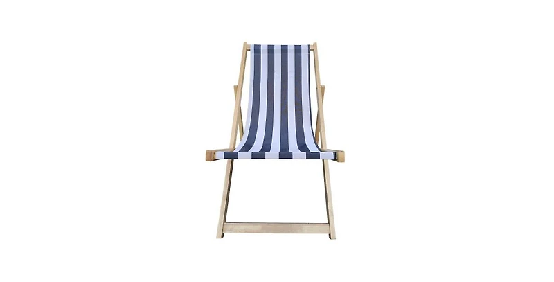 Populus Wood Sling Chair Blue Stripe Broad Blue Stripe Folding Chaise Lounge Chair