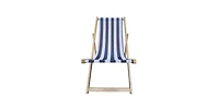 Populus Wood Sling Chair Blue Stripe Broad Blue Stripe Folding Chaise Lounge Chair
