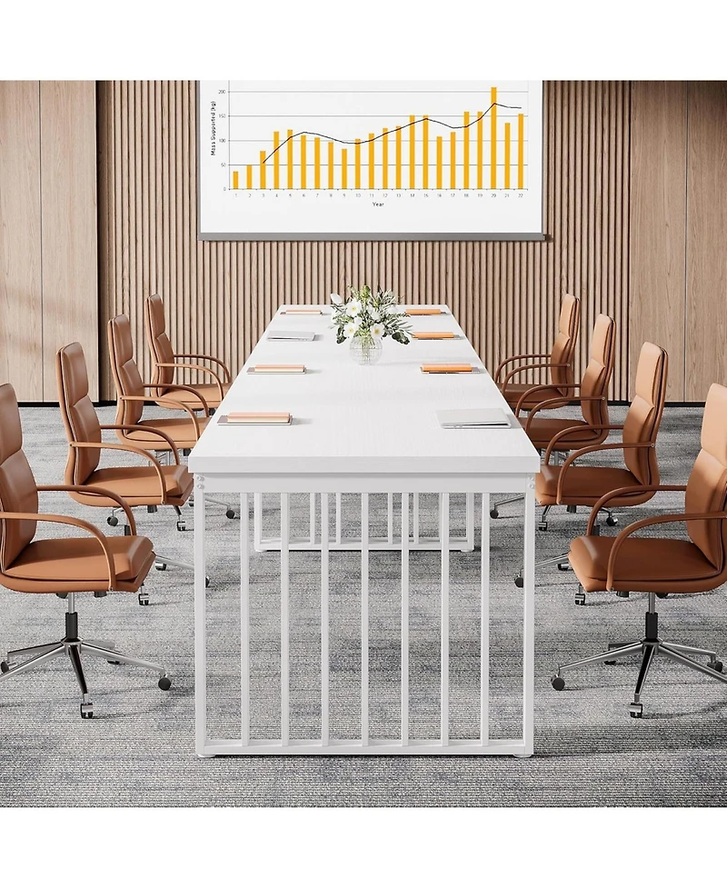 Tribesigns 6.5 ft Conference Table with Metal Legs for 4-6, Long Meeting Table for Negotiation Training Seminar