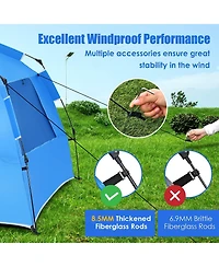 3-4 Person Easy Pop Up Beach Tent Upf 50+ Portable Sun Shelter