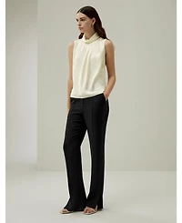 Lilysilk Women's Asymmetrical Sleeveless Cowl Neck Top