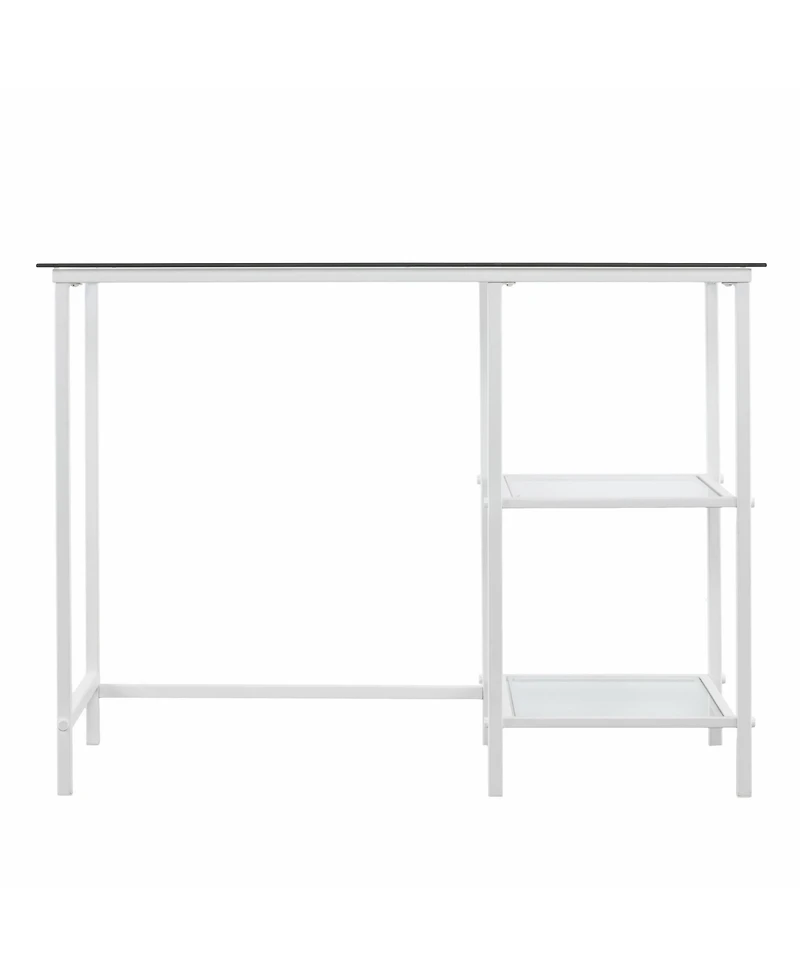 42" Clear and White Glass Writing Desk