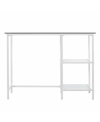 42" Clear and White Glass Writing Desk