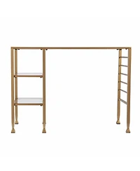 43" Clear and Gold Glass Writing Desk