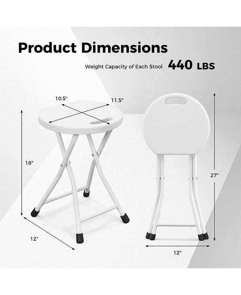 Folding Stool with Built-in Handle for Adults
