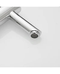 Automatic Sensor Touchless Single Hole Bathroom Sink Faucet With Temperature Mixing Valve In Polished Chrome