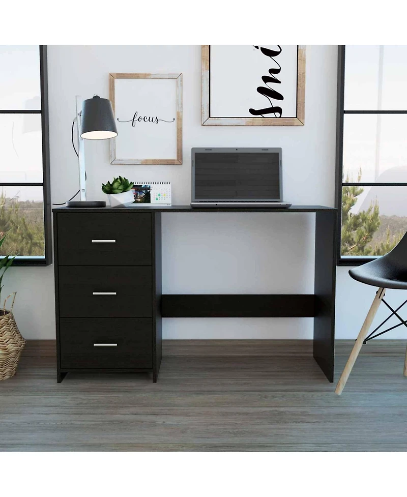 Contemporary Computer Desk with Three Drawers for Office Organization