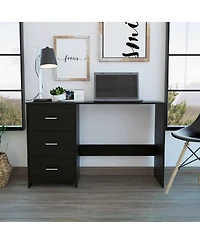 Contemporary Computer Desk with Three Drawers for Office Organization