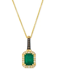 Le Vian New Emerald (1-1/5 ct. t.w.) & Diamond (1/8 ct. t.w.) 20" Pendant Necklace in 14k Yellow Gold