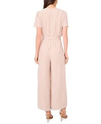 Vince Camuto Women's Striped Surplice Wide-Leg Jumpsuit