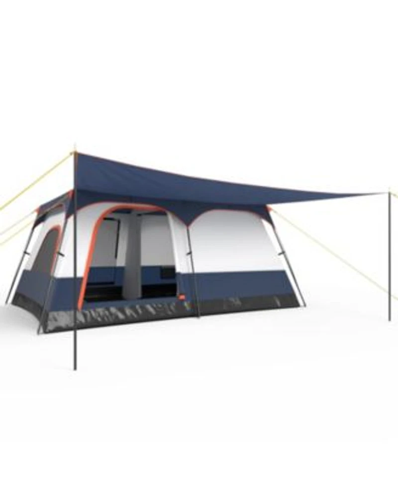 8-10 Person Camping Tent with Double Rooms 2 Doors