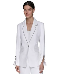 Karl Lagerfeld Paris Women's Embellished Slit-Cuff Blazer