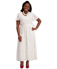 Kasper Flutter-Sleeve Smock-Waist Dress, Regular & Plus