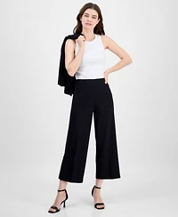 Anne Klein Womens High Rise Pull On Crop Wide Leg Pants P Xs Xxl