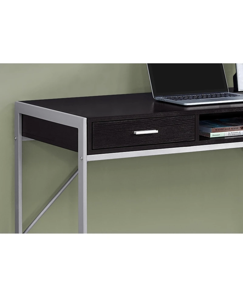 Compact Computer Desk with Dual Drawers for Study or Workspace
