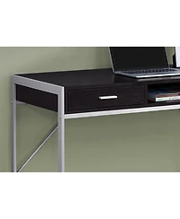 Compact Computer Desk with Dual Drawers for Study or Workspace