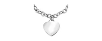 Bling Jewelry Link Chain Red Medical Id Bracelet with Heart Tag Silver Tone 7-7.5 Inch