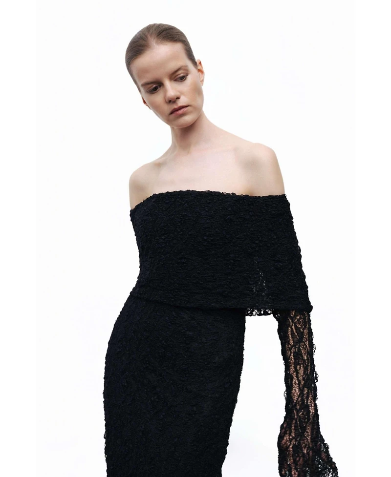 Nocturne Women's Off-The Shoulder Lace Maxi Dress