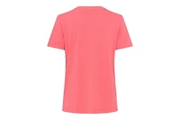Olsen Women's Embroidered Split V-Neck T-Shirt