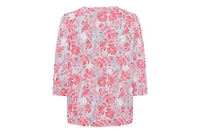 Olsen Women's Prairie Floral Keyhole Neck T-Shirt