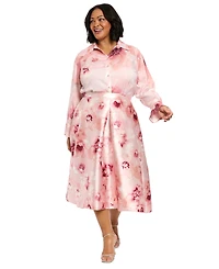 Muse Plus Floral-Print Pleated Skirt