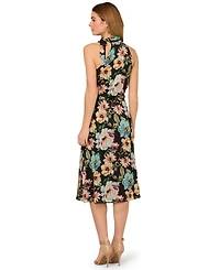 Adrianna Papell Women's Printed Chiffon Halter Dress