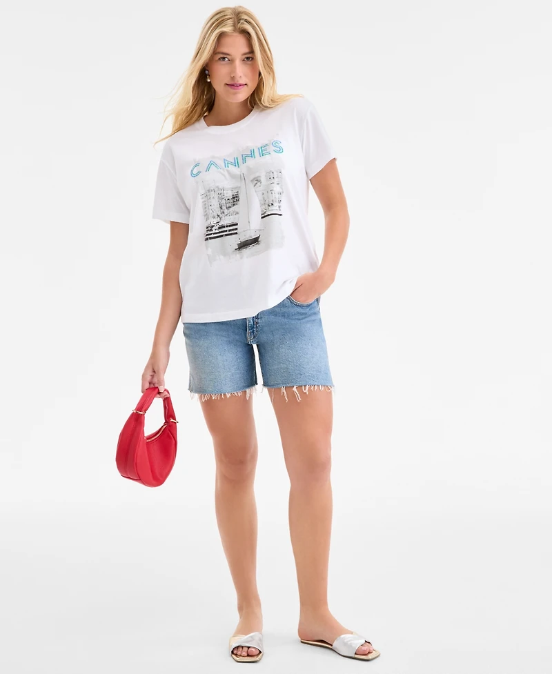 On 34th Women's Cannes Print T-Shirt, Exclusively at Macy's