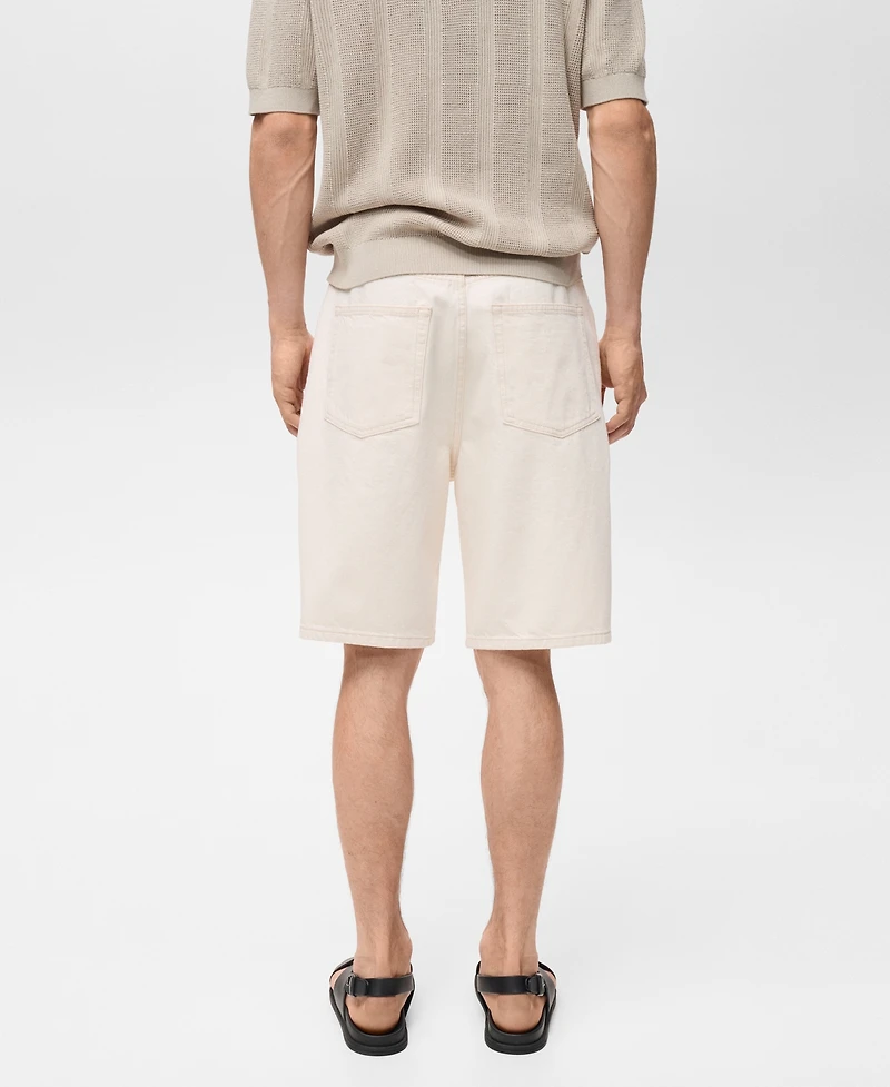 Mango Men's Oversized Cotton Bermuda Shorts