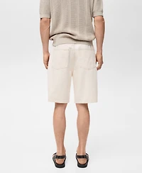 Mango Men's Oversized Cotton Bermuda Shorts