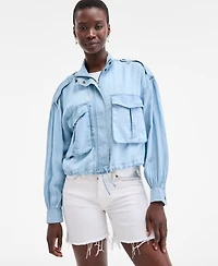 On 34th Women's Chambray Cropped Jacket, Exclusively at Macy's