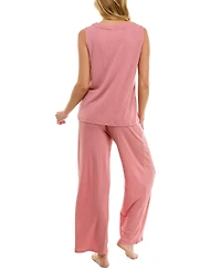 Roudelain Women's Tank & Wide-Leg Pant Pajama Set