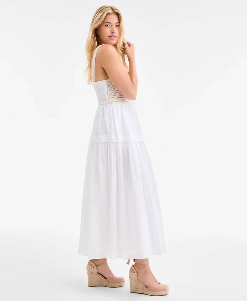 On 34th Women's Cotton Voile Crochet-Bodice Dress, Exclusively at Macy's