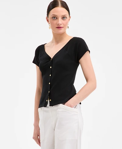 On 34th Women's Snap-Front T-Shirt, Exclusively at Macy's