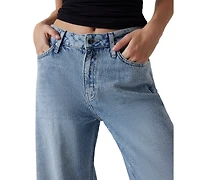Guess Women's Bellflower Shine & Sequins Wide-Leg Jeans