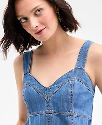 On 34th Women's Denim Sweetheart-Neck Midi Dress, Exclusively at Macy's