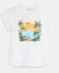 On 34th Women's Raglan Palm-Print Shine T-Shirt, Exclusively at Macy's