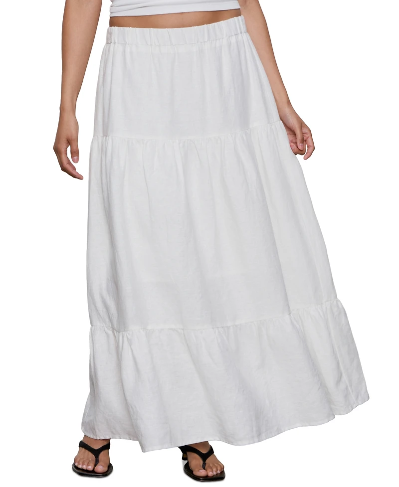 Sanctuary Women's The Prairie Linen Tiered Maxi Skirt